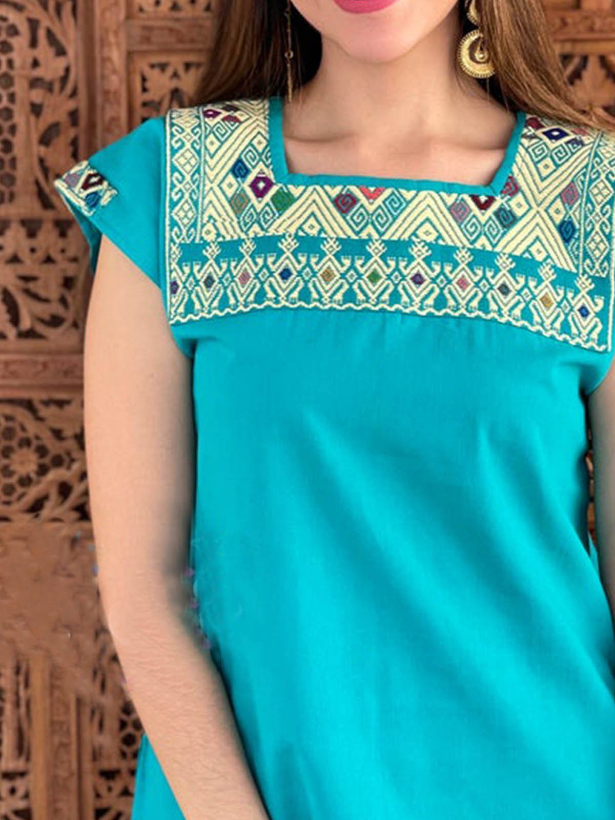 Short Sleeve Casual Square Neck Shirts & Tops