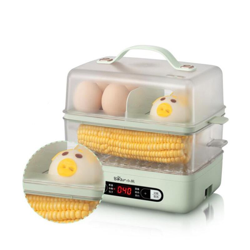 Pot Steamer Cooker Egg Boiler Home Breakfast Machine Double Layer Multifunction Timing Hot Pot Food Warmer