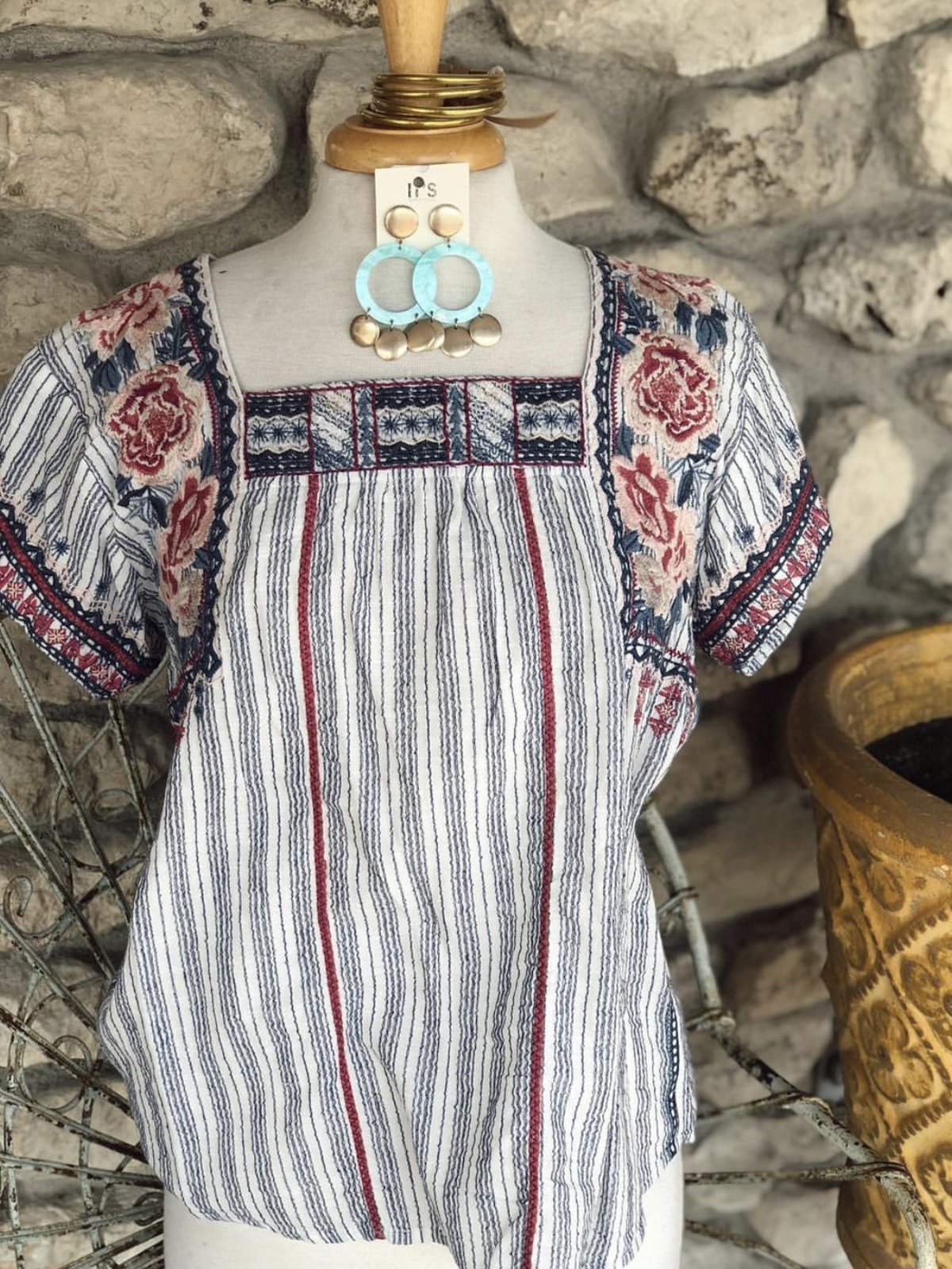 Boho Floral Floral-Print Short Sleeve Shirts & Tops