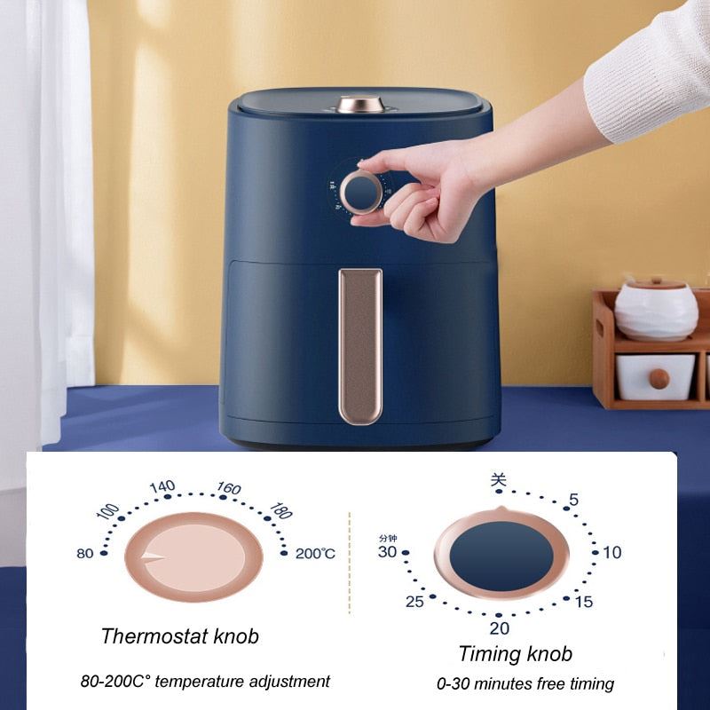 Air Fryer Electric Oven Multi-Functional No Smoke Oil Free Fryer Pizza Potatoes Fries Chicken Wings Baking Machine