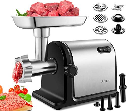 [2000W Max ]Heavy Duty Stainless Steel Meat Mincer with 3 Grinding Plates