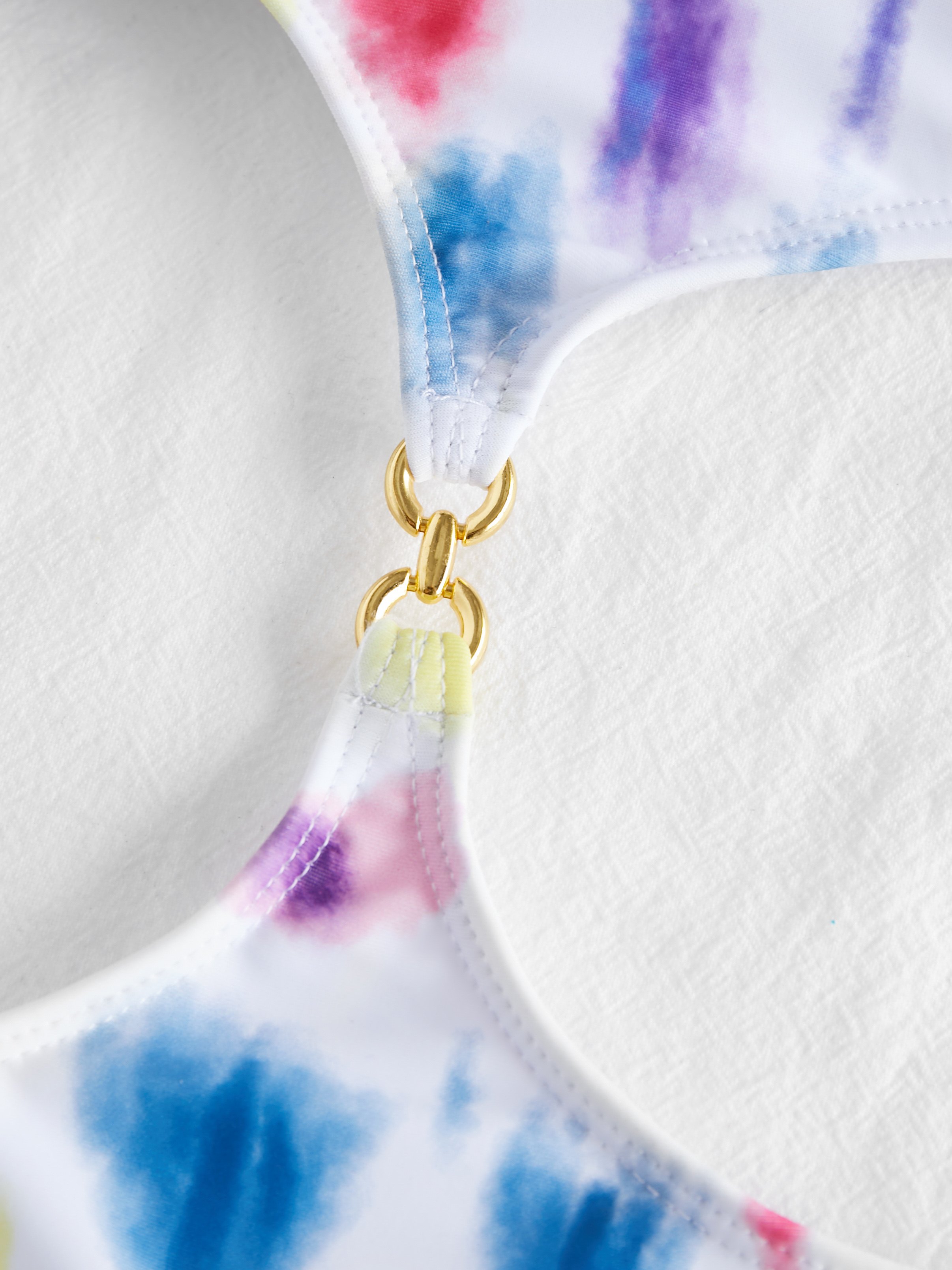 Tie Dye Cut Out One-Piece Swimsuit