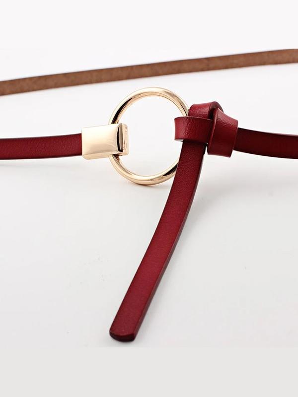 Women Casual Plain Split Leather Belt