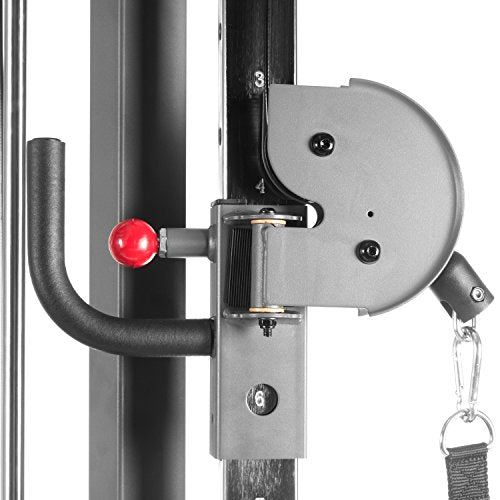 XMARK Functional Trainer Cable Machine with Dual 200 lb Weight Stacks, 19 Adjustments- Silver