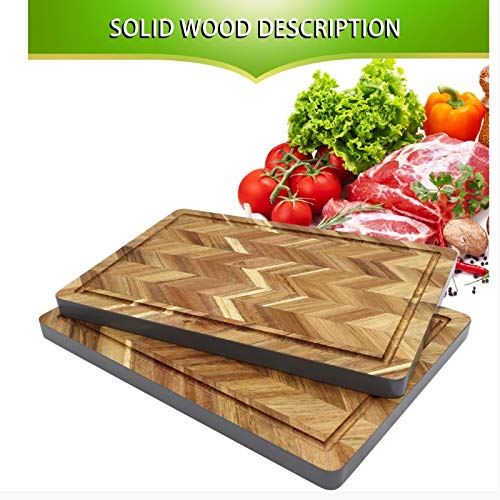 Groove Rectangle End Grain Chopping Serving Boards Wood Kitchen Cutting Board