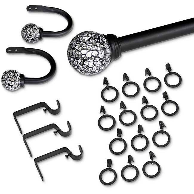 Mosaic 48 to 84-inch 20-Piece Adjustable Curtain Rod Set Silver