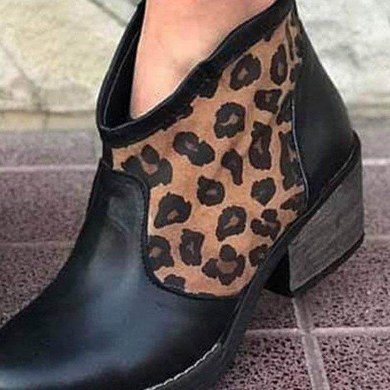 All Season Block Heel Split Joint Boots