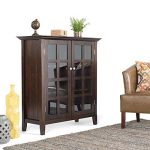 Acadian SOLID WOOD Storage Cabinet with 2 Tempered Glass Doors / 39 inch