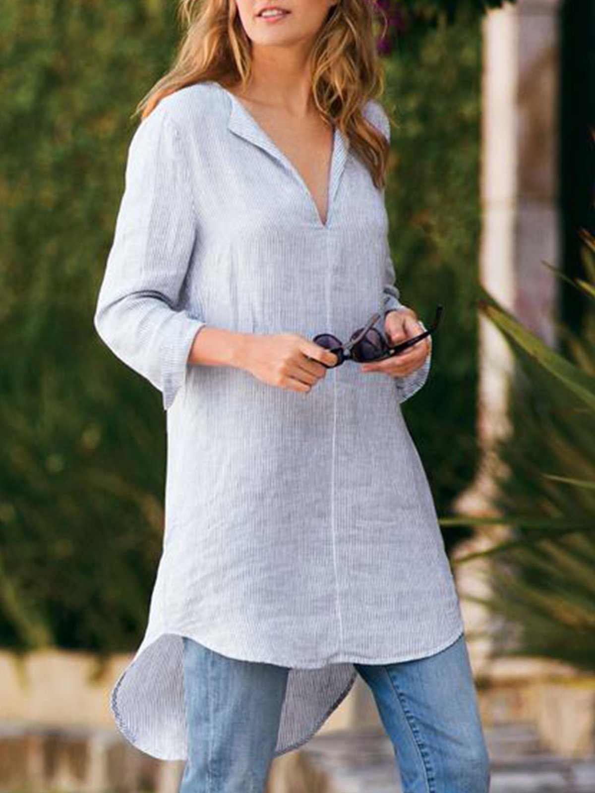 Gray Cotton Shirts & Tops