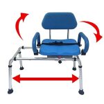 Premium PADDED Bath and Shower Chair with Pivoting Arms. Space