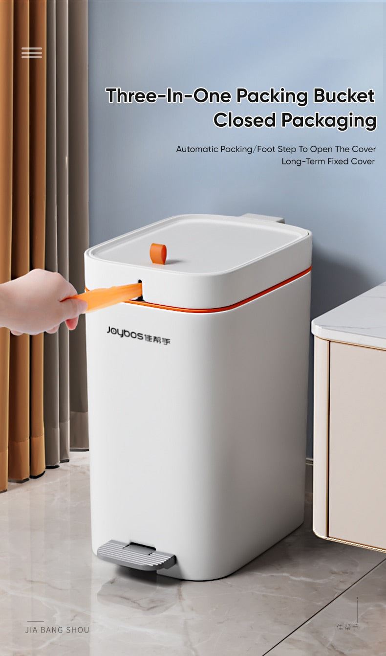 Trash Can Household Automatic Packing Tube With Cover Pedal Light Luxury Living Room Large Toilet Bathroom Kitchen