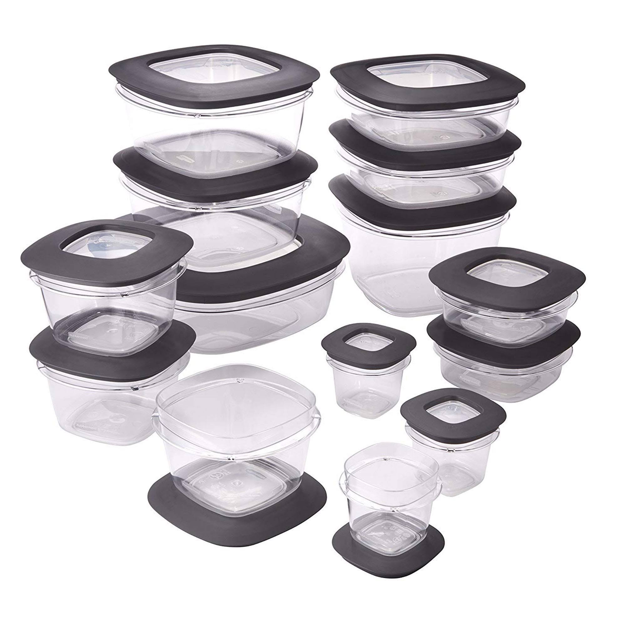 Rubbermaid Premier Food Storage Containers, 28-Piece Set, Grey