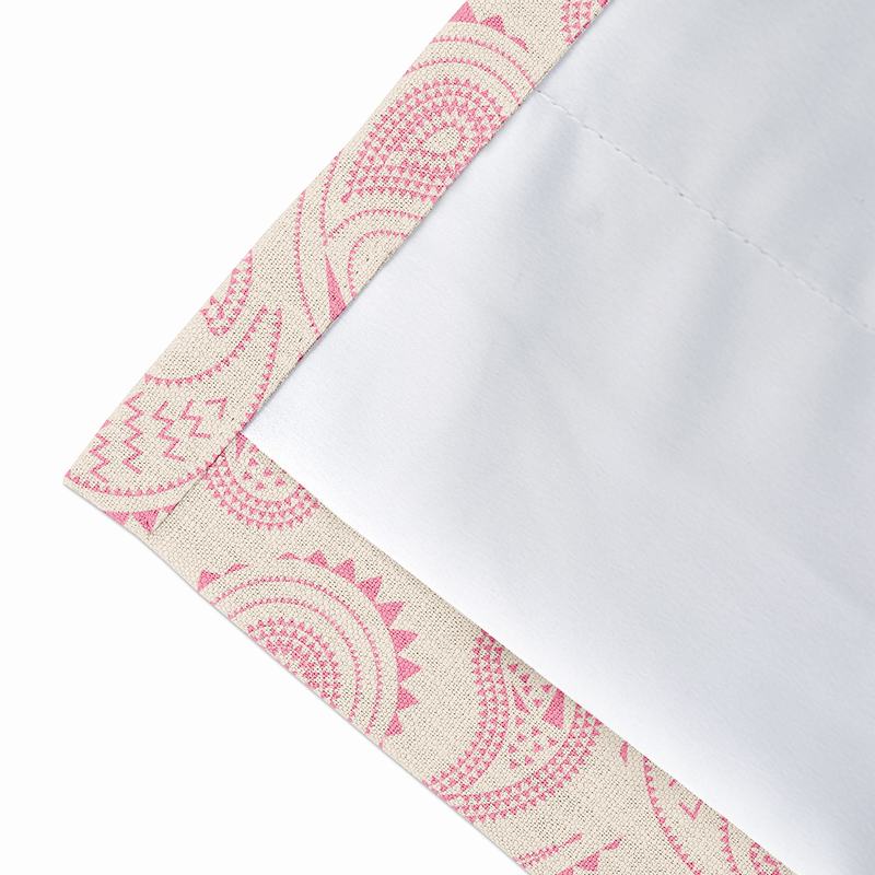 Paisley Print Polyester Linen Curtain Drapery with Privacy Blackout Thermal Lining AUDREY
