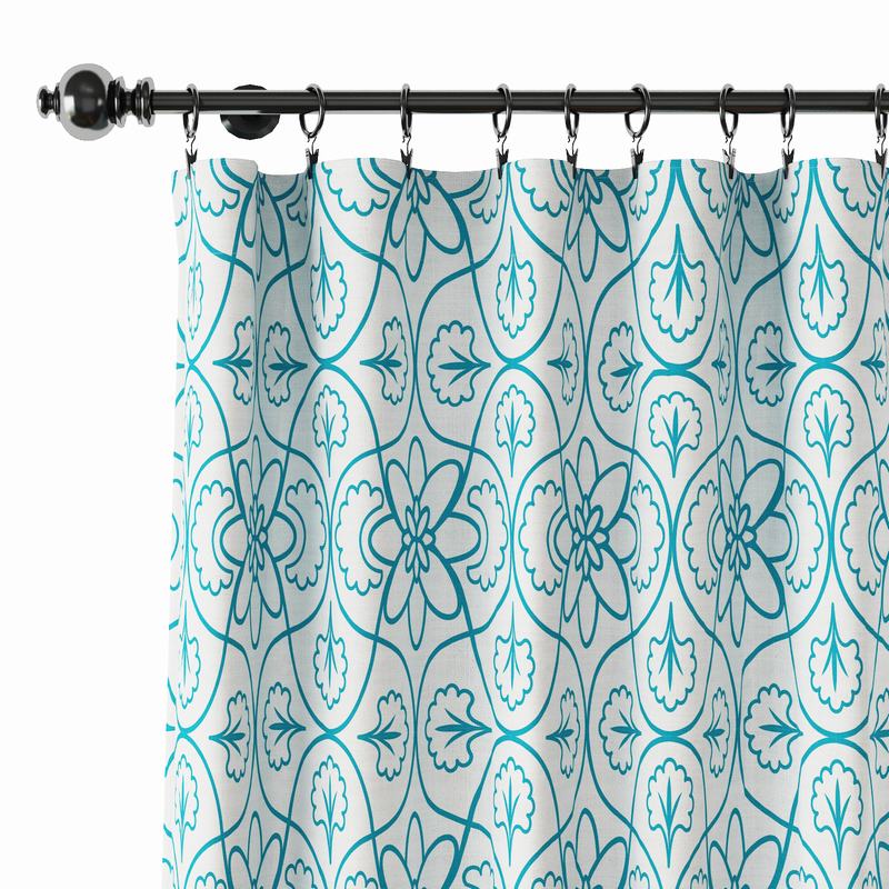 Abstract Print Polyester Linen Curtain Drapery CHARLES