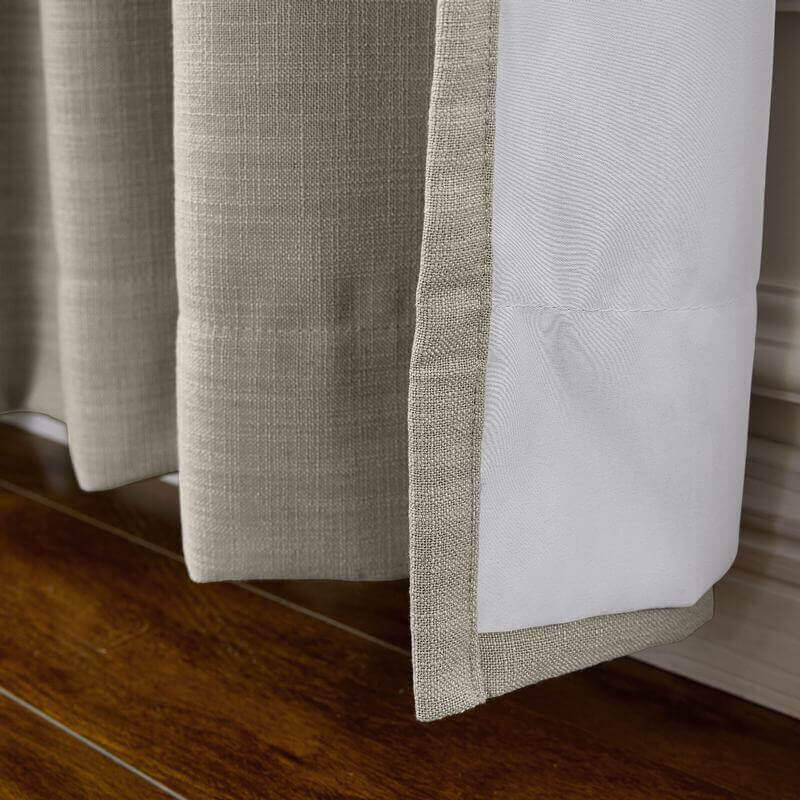 CUSTOM Liz Burly Wood Polyester Linen Curtain Drapery with Lined