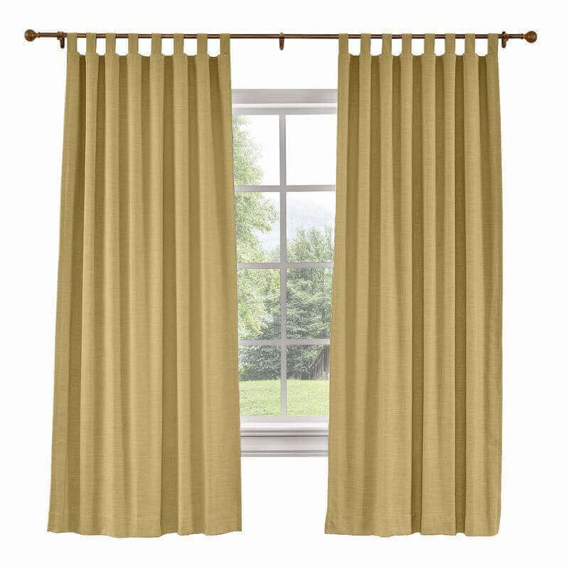 CUSTOM Liz Khaki Polyester Linen Curtain Drapery with Lined