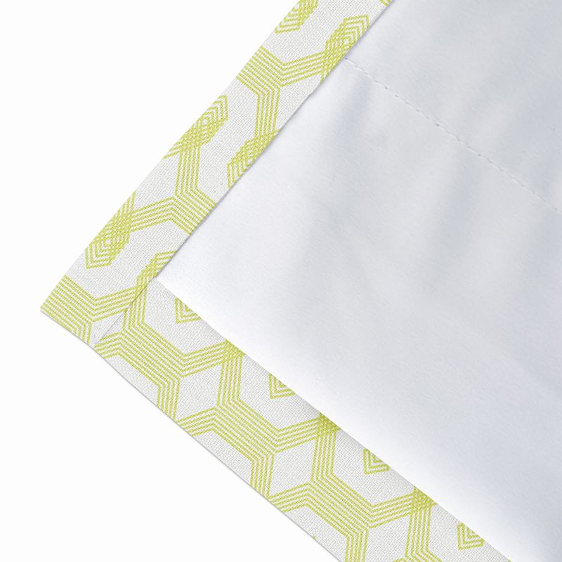 Abstract Print Polyester Linen Curtain Drapery with Privacy Blackout Thermal Lining BOBBY