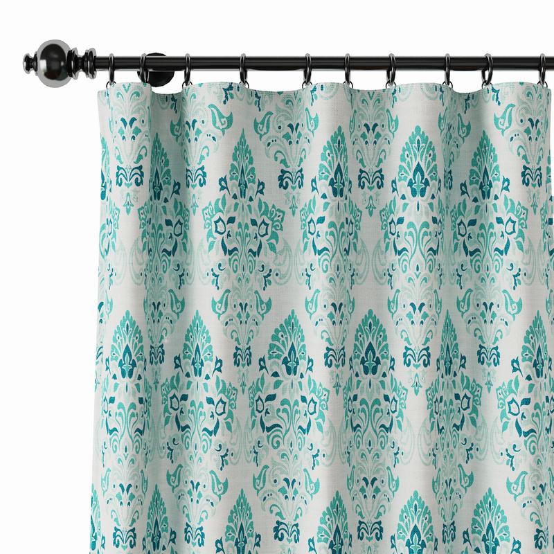 Nature Print Polyester Linen Curtain Drapery ELIJAH