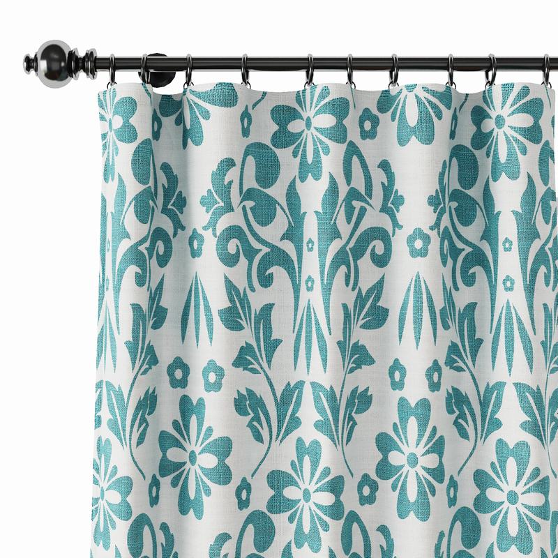 Nature Print Polyester Linen Curtain Drapery ARLO
