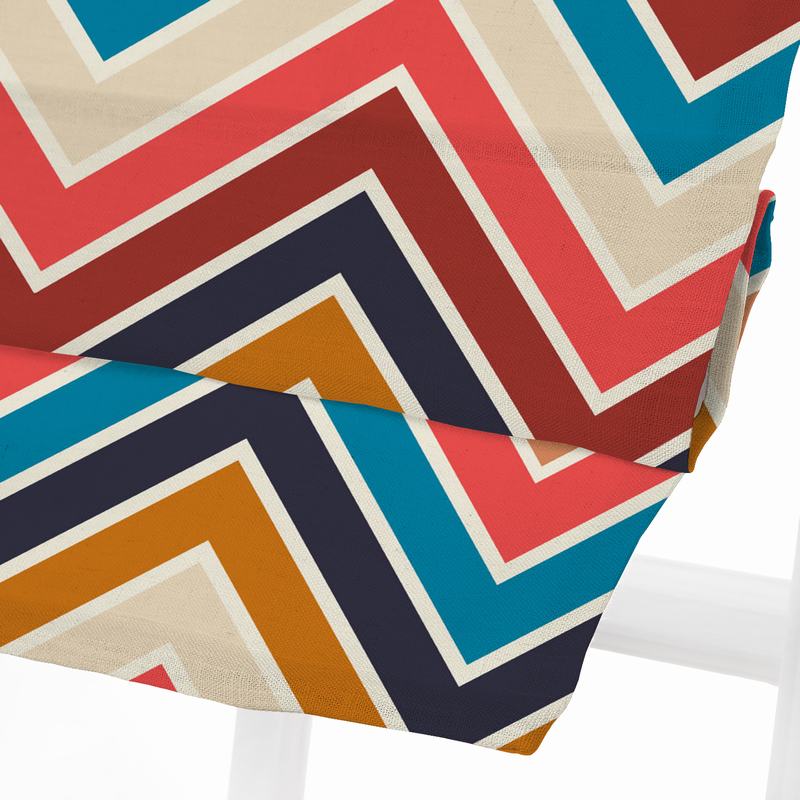 BARBARA Abstract Print Polyester Linen Roman Shade