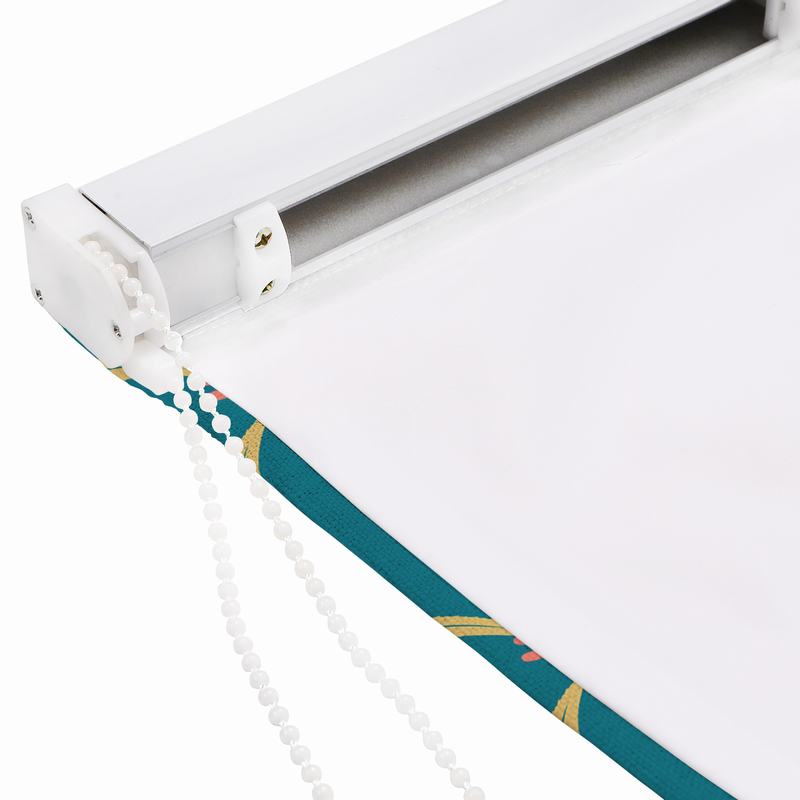 EMILIA Abstract Print Polyester Linen Room Darkening Roman Shade