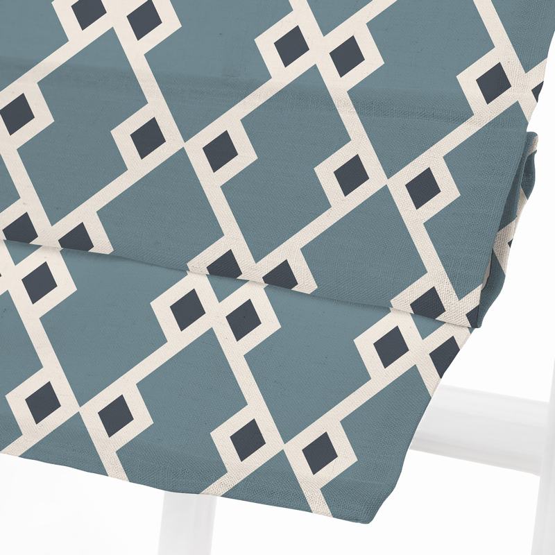 COLE Geometric Print Polyester Linen Roman Shade