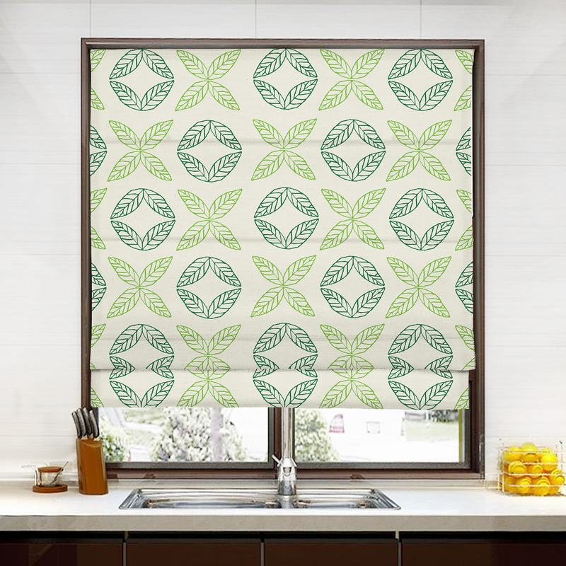 TUSCANY Nature Print Polyester Linen Roman Shade