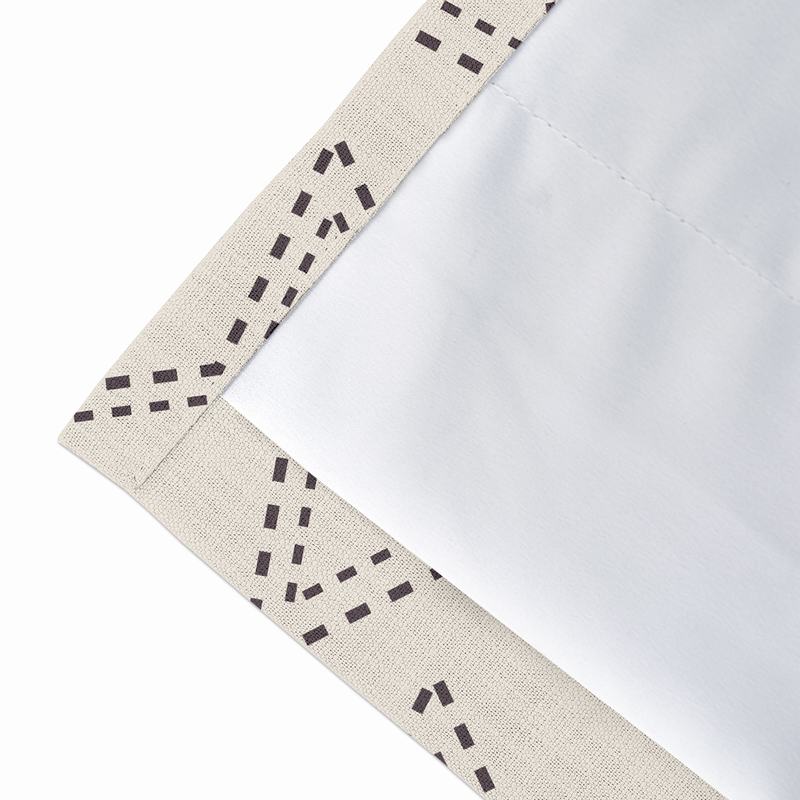 Geometric Print Polyester Linen Curtain Drapery BAOBEI