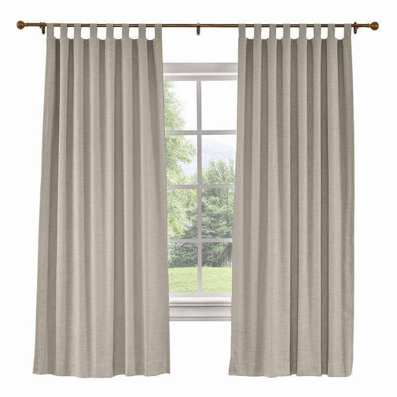 CUSTOM Liz Burly Wood Polyester Linen Curtain Drapery with Lined