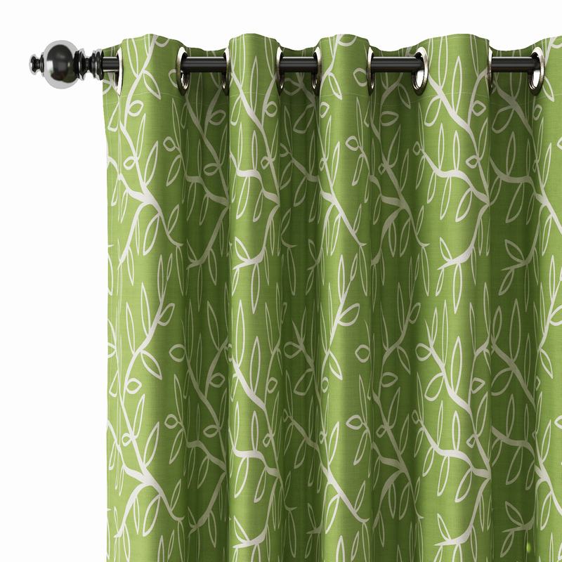 Abstract Print Polyester Linen Curtain Drapery GENEVIEVE