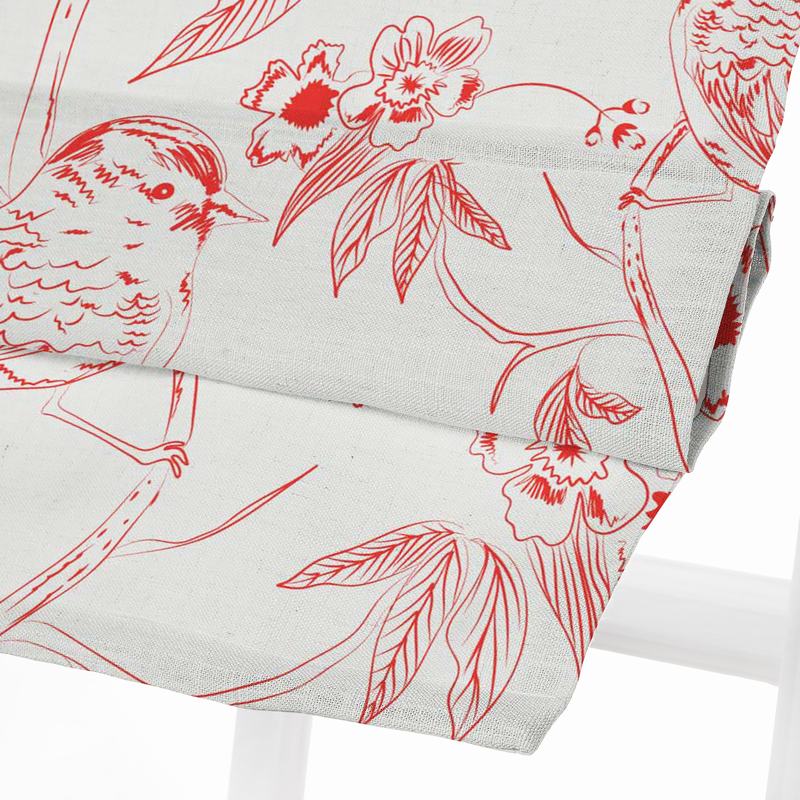 SARAH Animal Print Polyester Linen Room Darkening Roman Shade