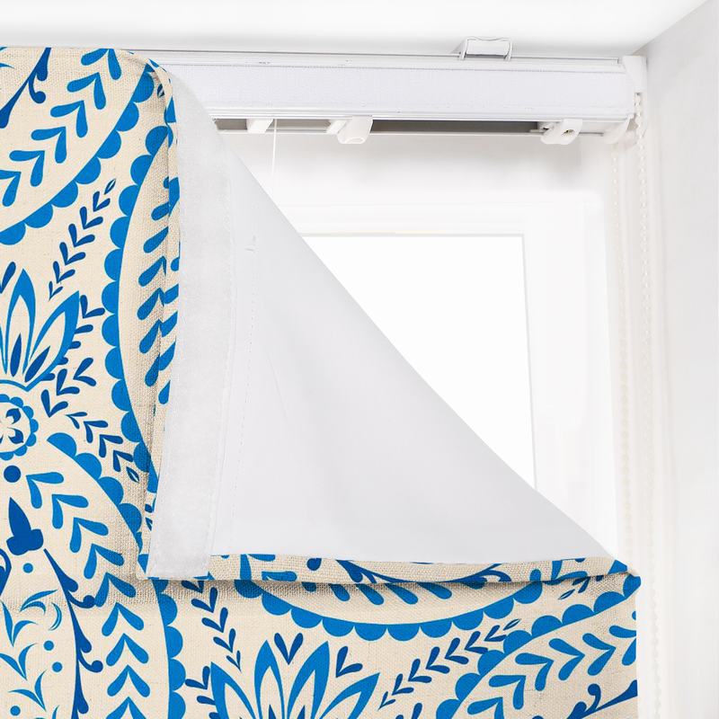 ARIEL Paisley Print Polyester Linen Roman Shade