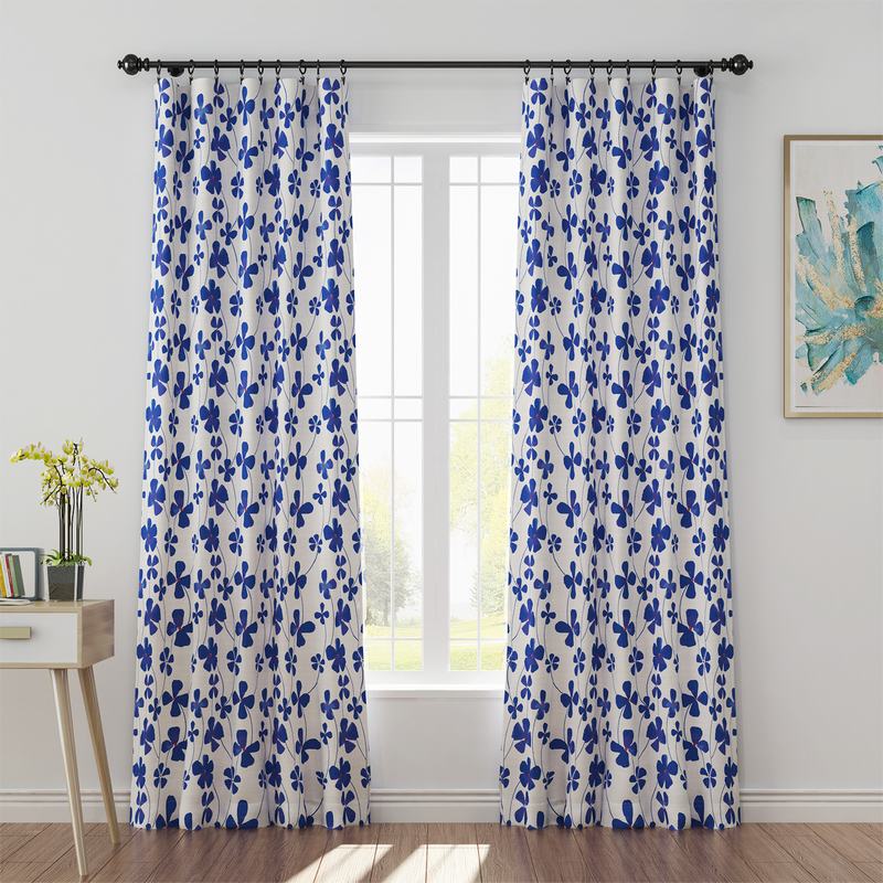 Abstract Print Polyester Linen Curtain Drapery CHARLIE