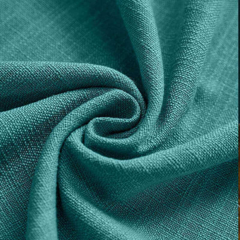 CUSTOM Liz Everglade Teal Polyester Linen Window Curtain Drapery with Lined