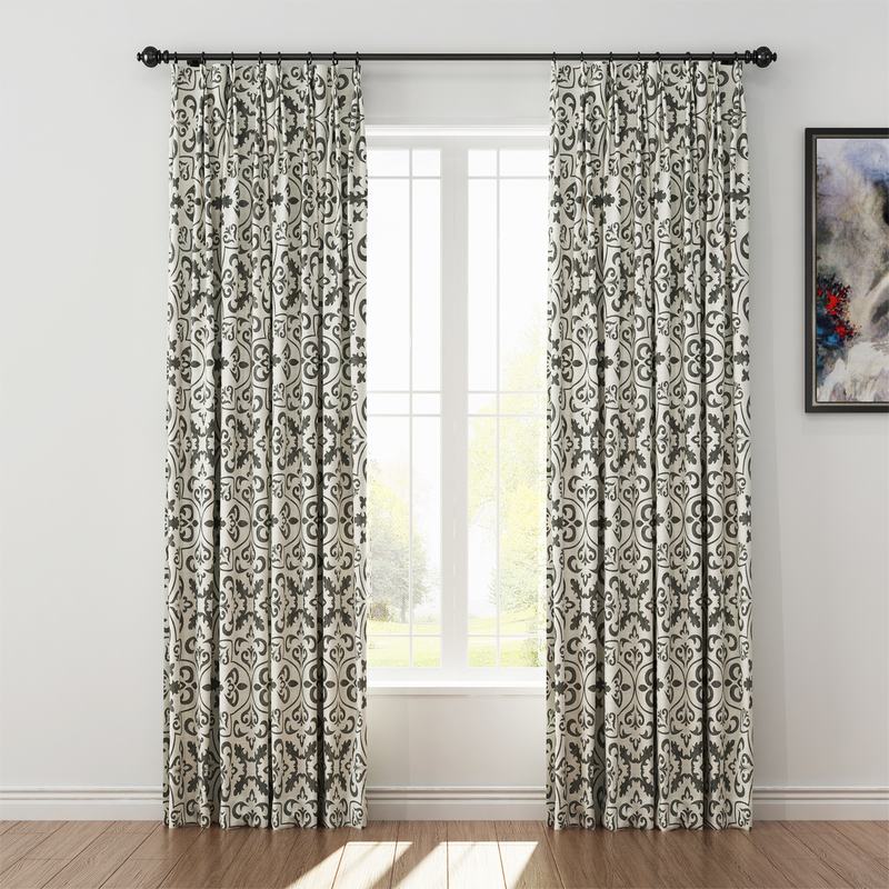 Geometric Print Polyester Linen Curtain Drapery MOBILIZATION
