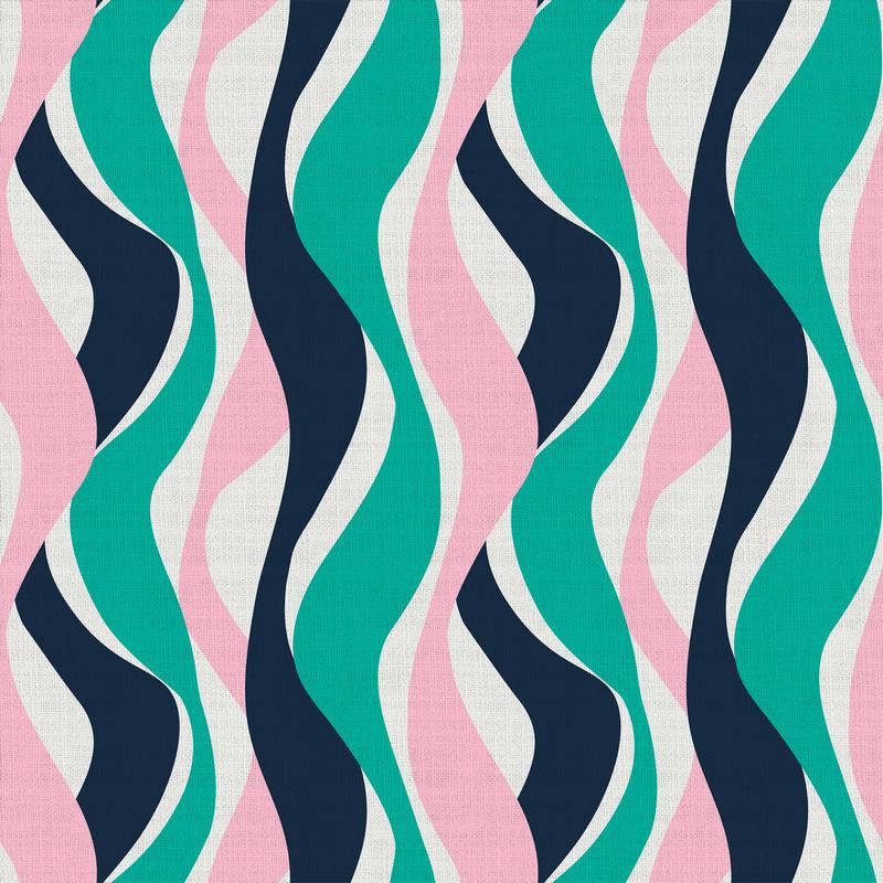 Abstract Print Polyester Linen Curtain Drapery IVY