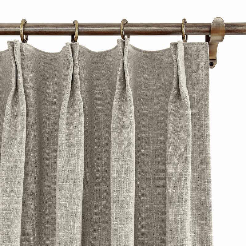 CUSTOM Liz Burly Wood Polyester Linen Curtain Drapery with Lined