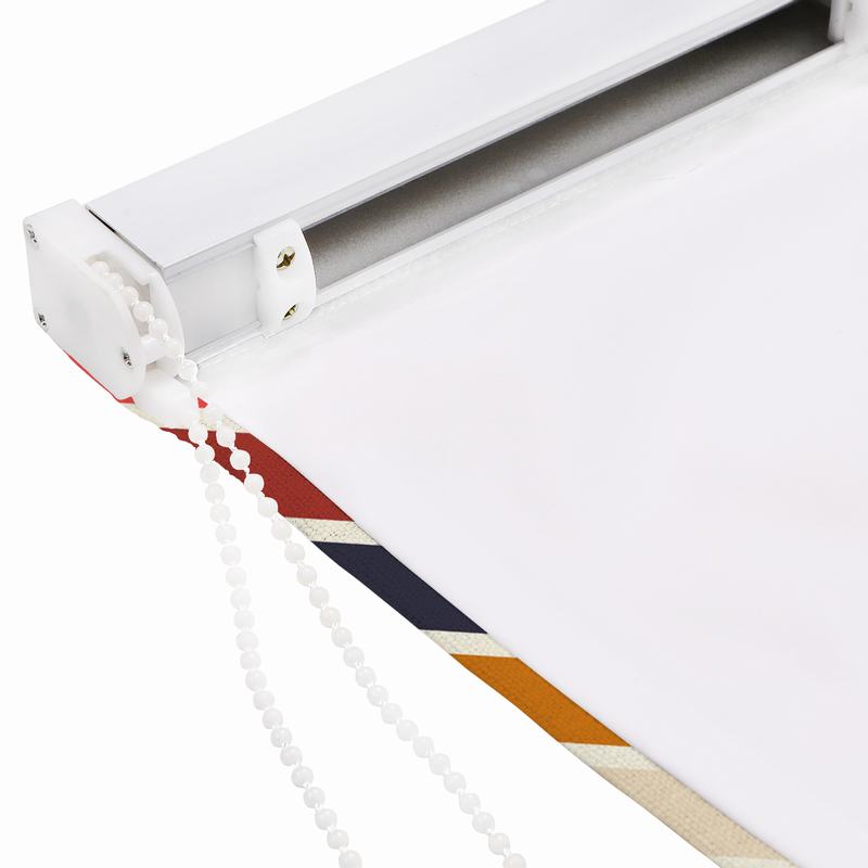 BARBARA Abstract Print Polyester Linen Roman Shade