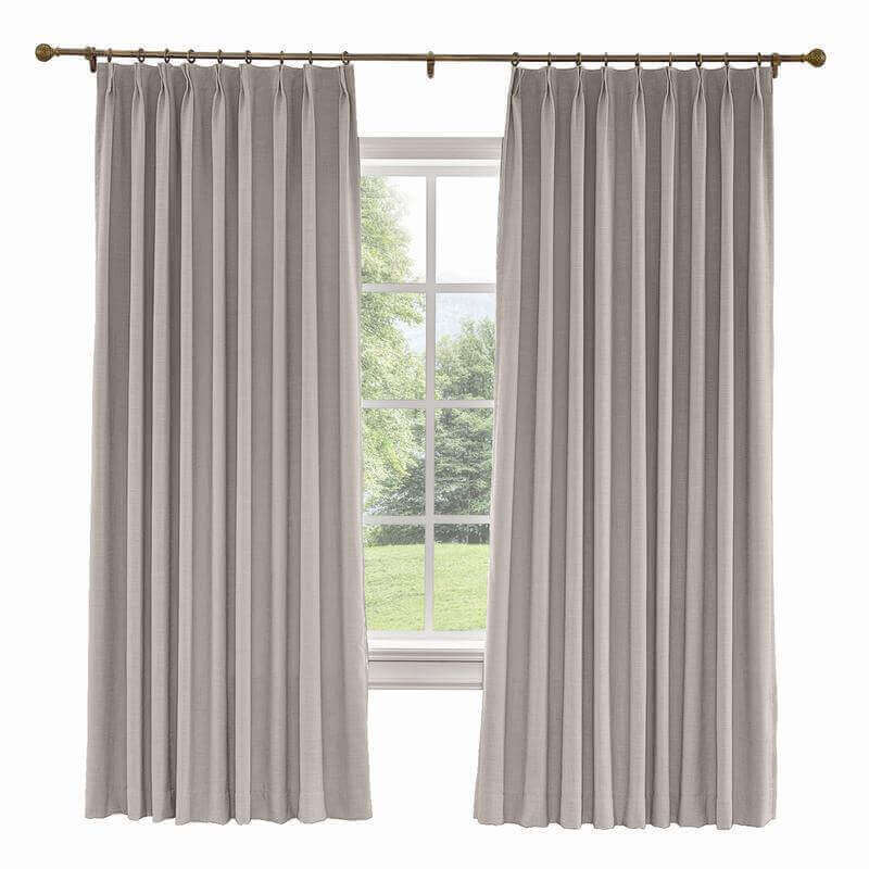 CUSTOM Liz Light Lavender Polyester Linen Curtain Drapery with Lined