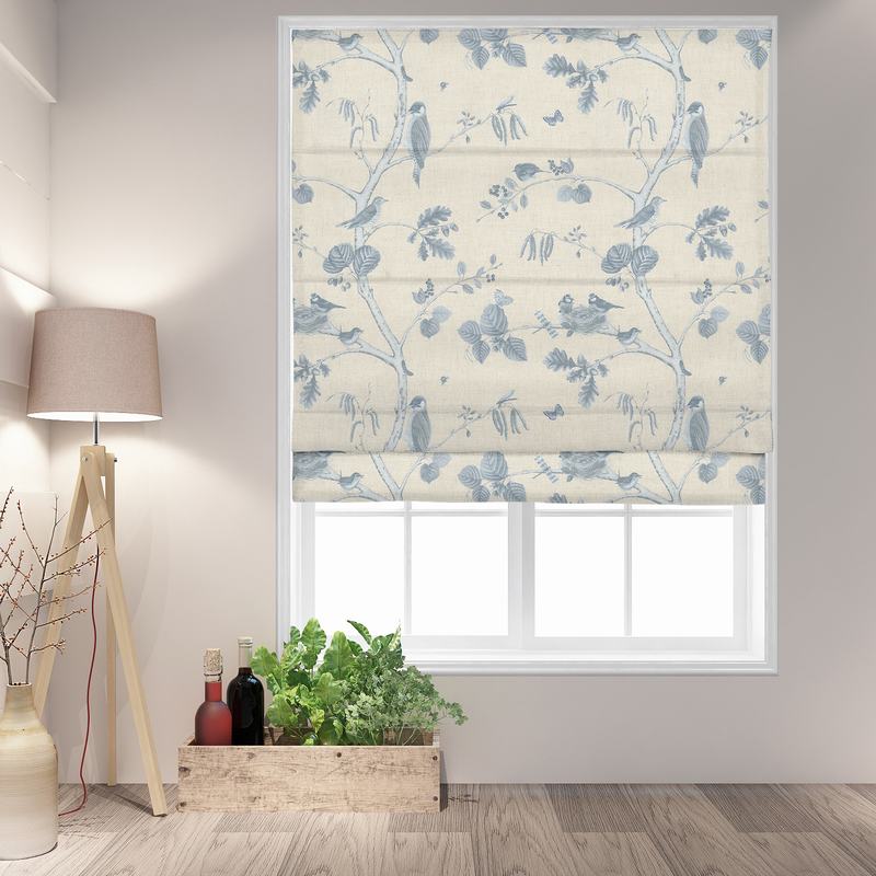 LUNA Rural Pastoral Print Polyester Cotton Roman Shade
