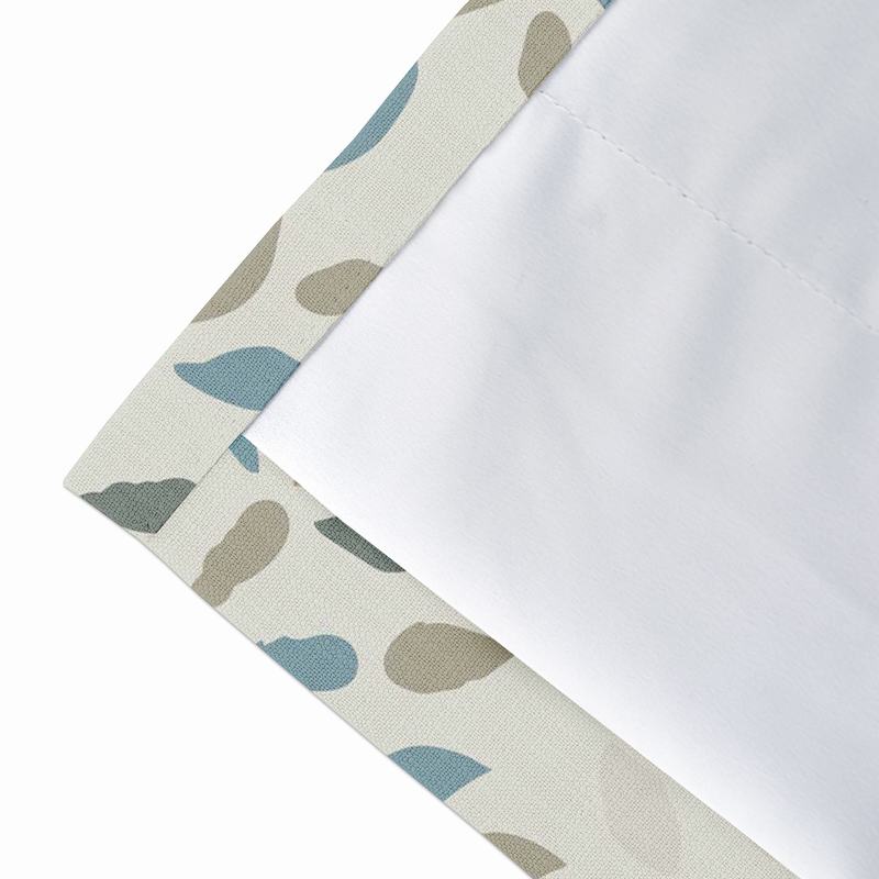Abstract Print Polyester Linen Curtain Drapery with Privacy Blackout Thermal Lining CINDY