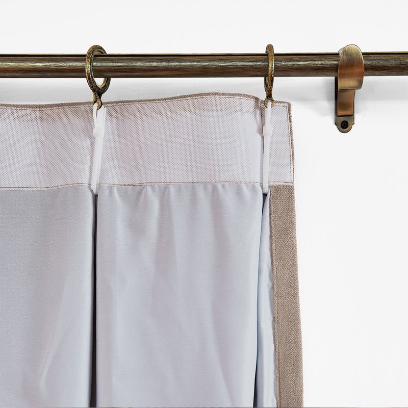 CUSTOM Kante Dark Liver Polyester Cotton Drapery With Lining Curtains