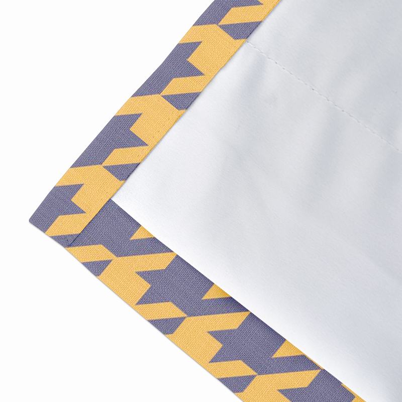 Abstract Print Polyester Linen Curtain Drapery with Privacy Blackout Thermal Lining CLARK