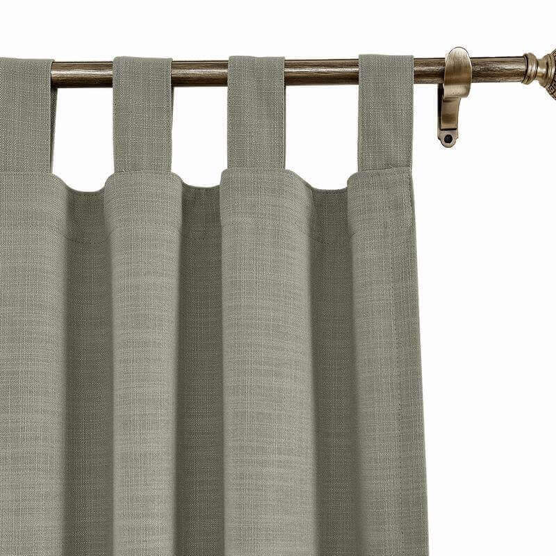 CUSTOM Liz Light Gray Polyester Linen Curtain Drapery with Lined