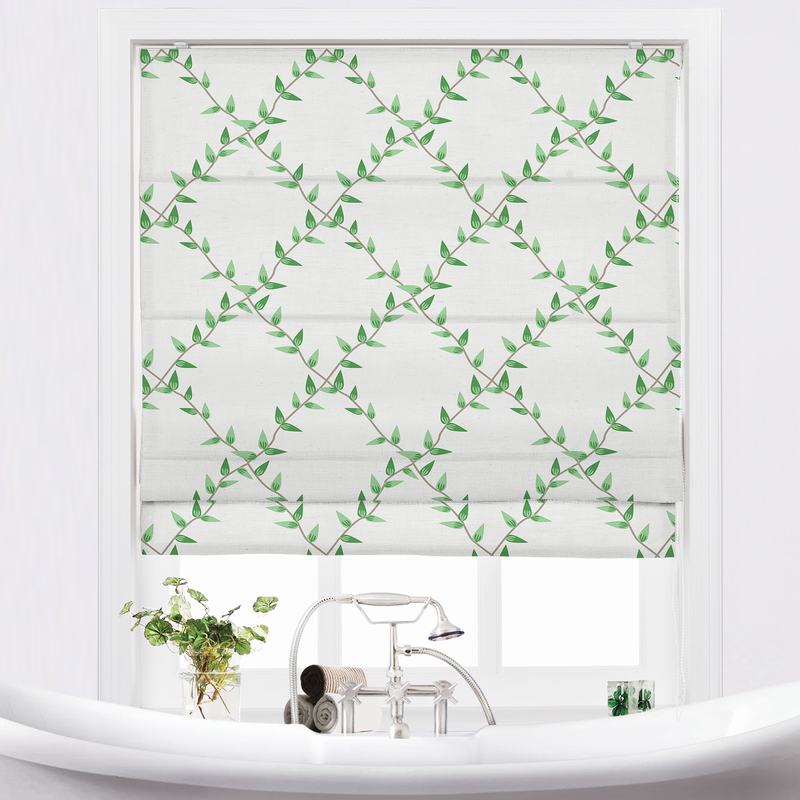 GARDEN Nature Print Polyester Linen Roman Shade