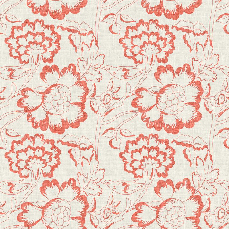 Floral Print Polyester Linen Curtain Drapery ELK