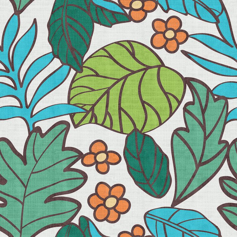 Nature Print Polyester Linen Curtain Drapery WACHUA