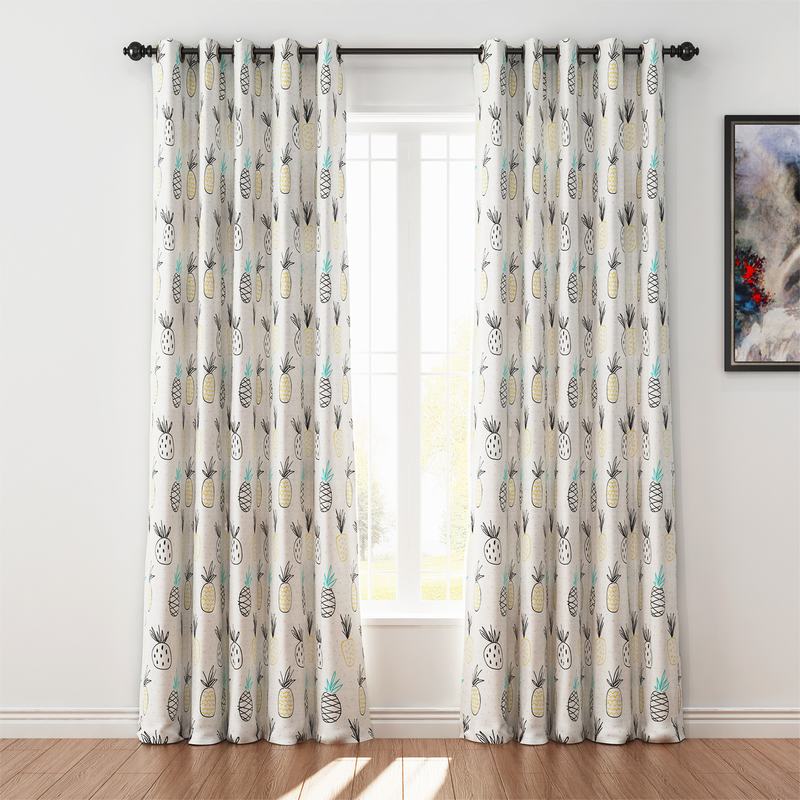 Spring Print Polyester Linen Curtain Drapery OILPAINTING