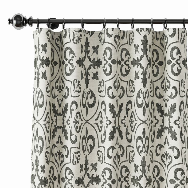 Geometric Print Polyester Linen Curtain Drapery MOBILIZATION