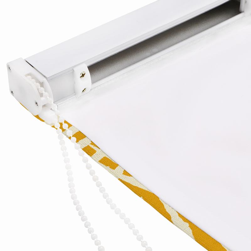 CANDICE Nature Print Polyester Linen Roman Shade